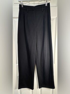 Cloth by Design Black Pleated Wide Leg Trouser Pants Stretch High Rise S NWOT